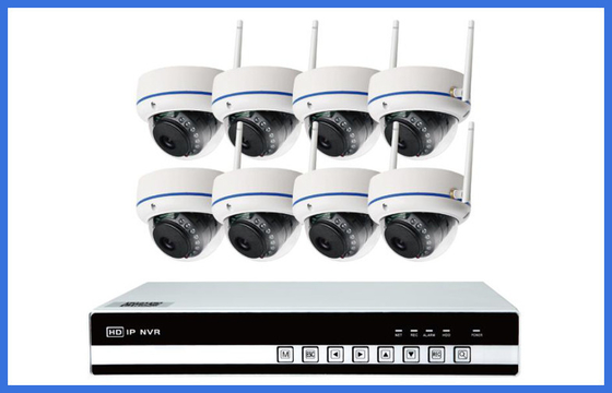 Indoor Dome Wireless Ip CCTV Camera Kits 8PCS For Home / Store Onvif